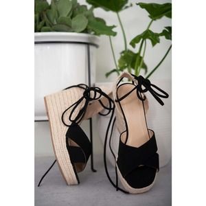 SODA Lace-Up Wedge Espadrille Sandals Size 9 & 10